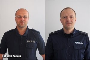 młodszy aspirant Sebastian Banasiak oraz aspirant Dariusz Sęczkowski