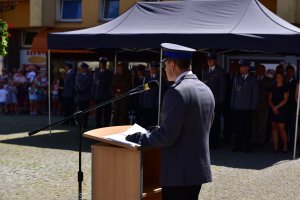 Przemówienie Komendanta Powiatowego Policji w Świebodzinie, na Placu JP II w Świebodzinie