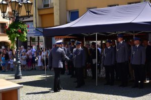 Złożenie meldunku o zakończeniu uroczystości Zastępcy Komendanta Wojewódzkiego Policji w Gorzowie Wlkp.